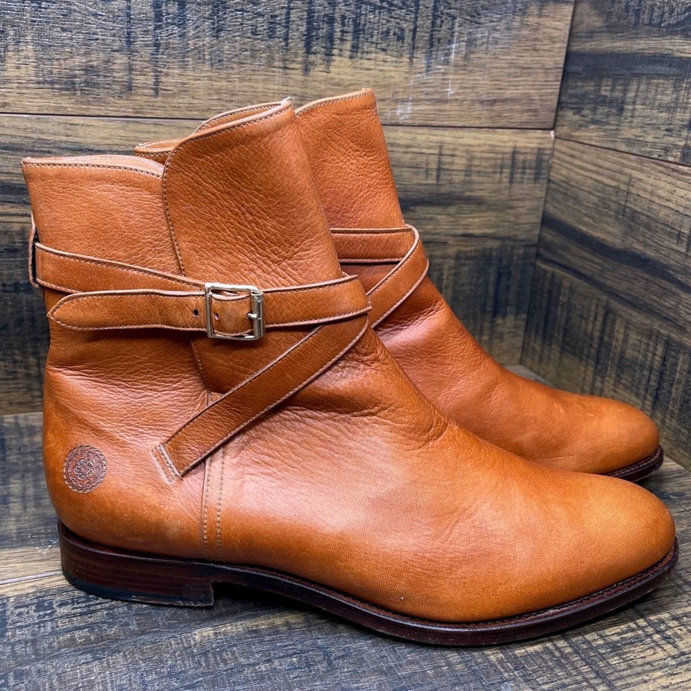 Ranch Road Boots Women's 11 D Archer Riding Leather Ankle Strap Cognac Spain